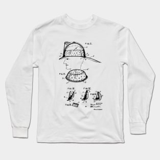 Headgear Vintage Patent Hand Drawing Long Sleeve T-Shirt